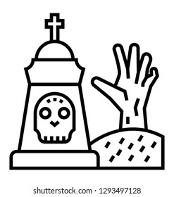 Claw hand line icon design, ghost hand 