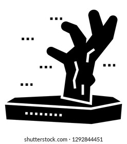 Claw hand solid icon design 
