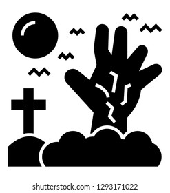 Claw hand solid icon design, ghost hand 