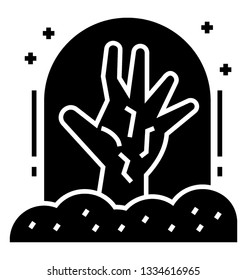 Claw hand solid icon design, ghost hand 