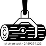 Claw Log Grapple Hook concept, Log Lifting Tongs Grabber vector icon design, timber and lumber Symbol, Forestry and Deforestation Sign, forest farming and woodlands stock illustration