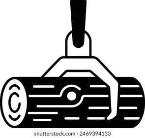 Concepto de gancho de garra de tronco, diseño de ícono de Vector de agarrador de tenazas de elevación de troncos, símbolo de madera y madera, signo de silvicultura y deforestación, agricultura forestal e ilustración de stock de bosques