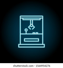 Claw machine blue neon icon. Simple thin line, outline vector of amusement icons for ui and ux, website or mobile application