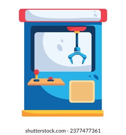 Claw machine flat icon design 