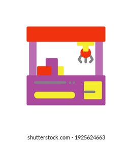 claw machine flat Icon.carnival and tool vector illustration on white background