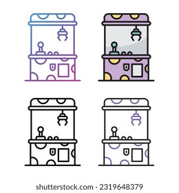 Claw machine icon design in four variation color