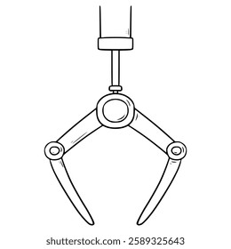 claw machine icon illustration hand drawn outline vector