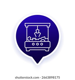 claw machine icon, line design