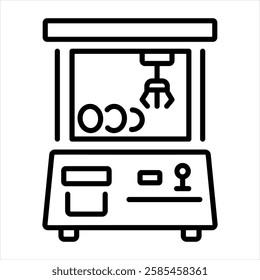 Claw machine icon in linear style 