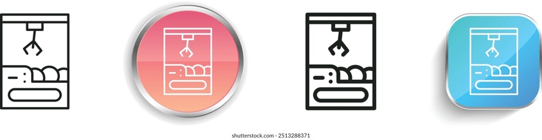 claw machine icon. Thin Linear, Regular and Button Style Design Isolated On White Background