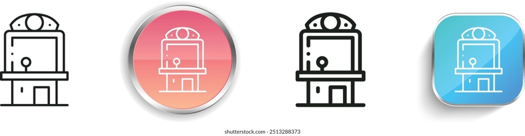 claw machine icon. Thin Linear, Regular and Button Style Design Isolated On White Background