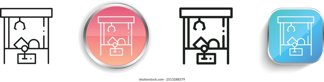 claw machine icon. Thin Linear, Regular and Button Style Design Isolated On White Background