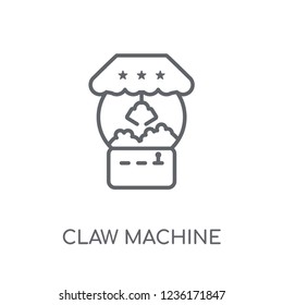 Claw machine linear icon. Modern outline Claw machine logo concept on white background from Circus collection. Suitable for use on web apps, mobile apps and print media.