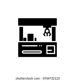 claw machine solid Icon.carnival and tool vector illustration on white background