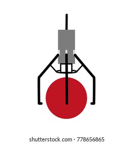 Claw machine of toy game and play theme Isolated design Vector illustration