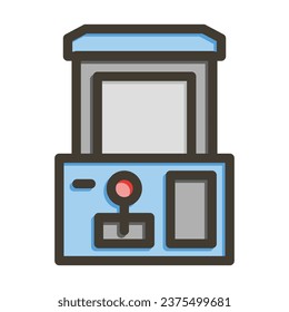 Claw Machine Vector Thick Line Filled Colors Icon For Personal And Commercial Use.
