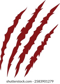 Claw mark vector on transparent background