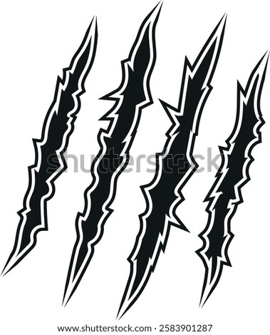 Claw mark vector on transparent background