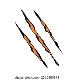 Claw marks cats cartoon funny hand drawn illustration vector