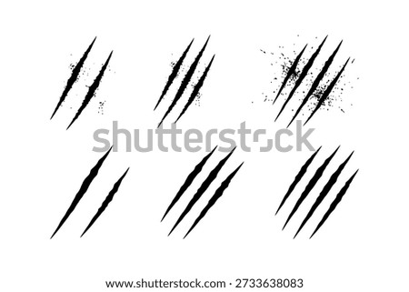 Claw marks icon. Animal scratch sign and symbol. Wild beast attack silhouette. Vector illustration isolated on white background.