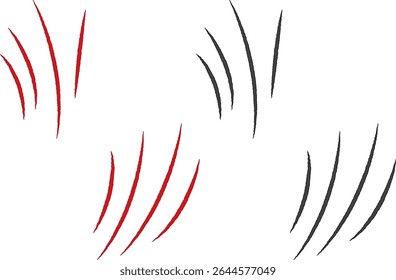 Conjunto de material de ilustração de marcas de garra