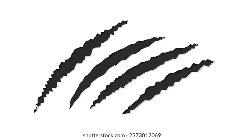 Claw marks. Scratches and torn animal paw slashes. Halloween or horror themes