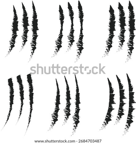Claw marks scratches vector grunge texture animal predator 60 char