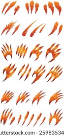 Claw Marks Vector Set. Isolated on White Background