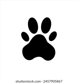 Claw print icon, vector illustration. paw print icon illustration, dog or cat paw on white background, paw print icon graphic symbol vector design.