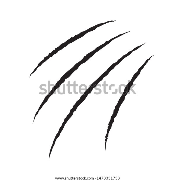 Claw Scar Isolated On White Background Stock Vector (Royalty Free ...