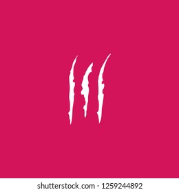 Claw Scar Scratch icon vector. Claw Scar Scratch sign on pink background. Claw Scar Scratch icon for web and app