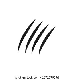 Claw Scar Scratch Icon Vector, Claw Scar Scratch Sign Isolated On White 