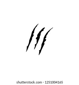 Icono vectorial de la escotilla de la cicatriz. Signo de rayado de cielorraso sobre fondo blanco. Icono de Claw Scar Scratch para web y aplicación