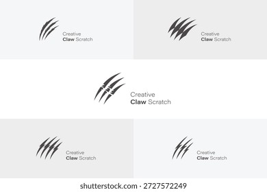 Coleção de logotipos de rascunho de garra. Beast Claw modelos de logotipo. Animal garra rascunho marca ícone de logotipo definido.