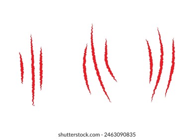 dibujo animado del conjunto de arañazos de garra. animal cat, textura de la barra, signo de arañazo de garra de papel de uñas. símbolo aislado Ilustración vectorial