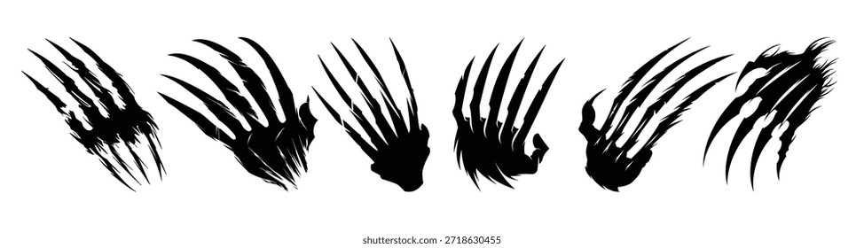 Paquete de Clipart negro con forma de garra