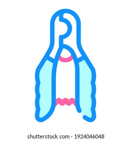 vectores de icono de color de las tijeras de recorte de claw. signo de tijeras de recorte de claw. ilustración de símbolo aislado