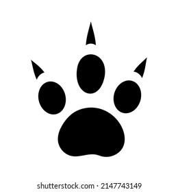 Clawed Footprint Animal Isolated On White Stock Vector (Royalty Free ...