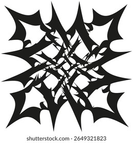 Ícone de estrela presa. Explosão geométrica irregular. Um símbolo vetorial feroz. Design angular arrojado.