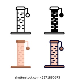 Clawing wood icon set style collection in line, solid, flat, flat line style on white background