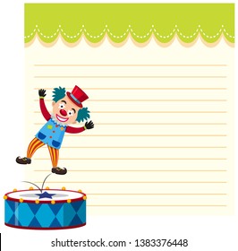 A clawn on note template illustration