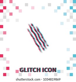 Claws scratches  glitch effect vector icon.