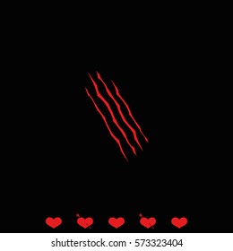 Claws scratches icon.