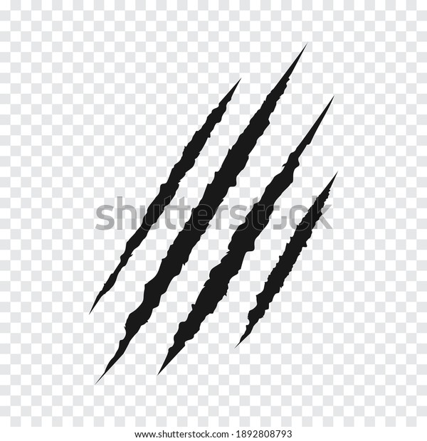 Claws scratches icon isolated on transparent\
background, Claw sign vector\
Illustration