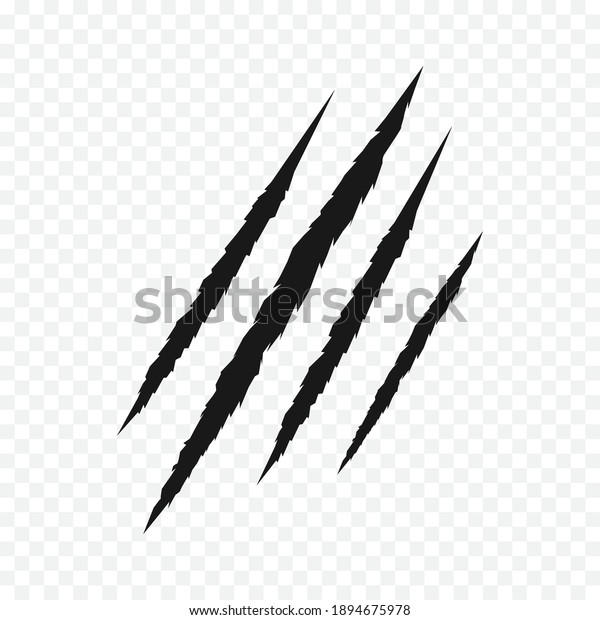 Claws scratches icon isolated on transparent\
background, Claw sign vector\
Illustration