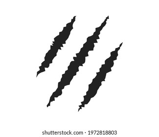 Claws scratches icon symbol.  Claw sign logo texture. Vector illustration image. Isolated on white background.