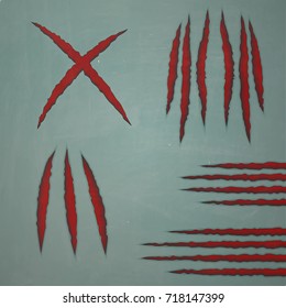 Claws scratches marks