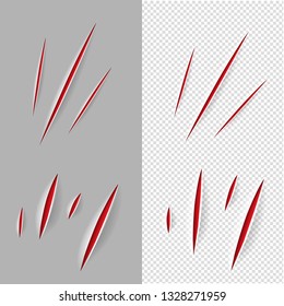 Claws Scratches Set With Gradient Mesh, Vector Illustration
