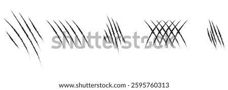 Claws scratches set icon. Animals claw scratches icons set. Claw scratches collection. Realistic illustration with black animals claw set. design eps 10 