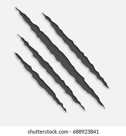 Claws scratches with shadows. vector isolated